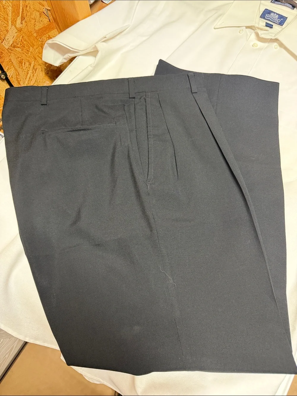 Stafford (16.5) White Shirt l/Hart Schaffner Marx Black Dress Pants(38/29)#100